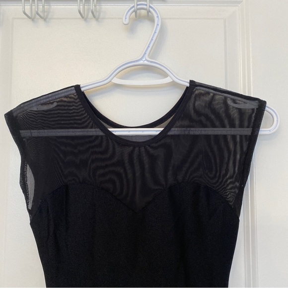 American Apparel Sweetheart neck with sheer neckline and low back black dress - Picture 2 of 4